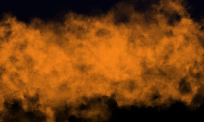 tangerine fog or smoke on dark space background