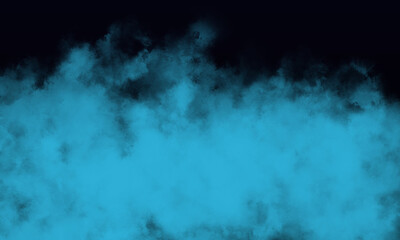 turquoise fog or smoke on dark space background