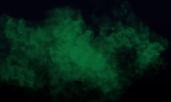 green fog or smoke on dark space background