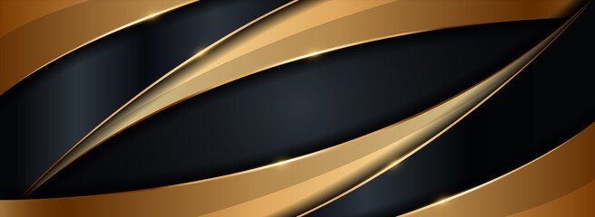 Abstract Dark Background with Geometric Shape and Golden Element Combination.