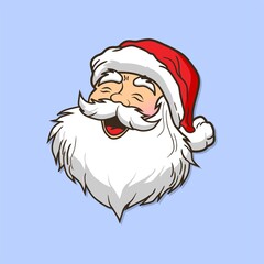 Santa Claus cartoon character Christmas illustration. vector icon 