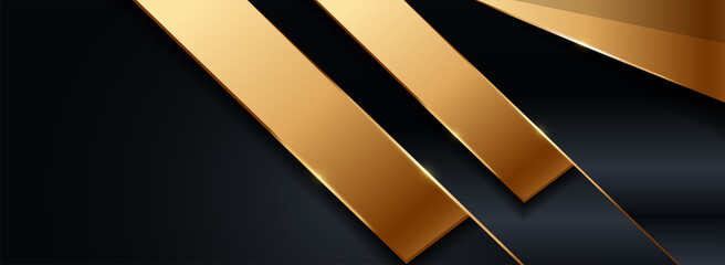 Abstract Dark Background with Geometric Shape and Golden Element Combination.