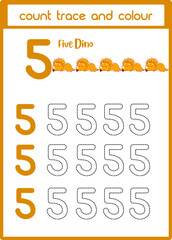 count trace and colour dino 