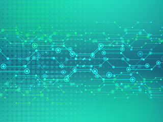 2d illustration Abstract futuristic electronic circuit technology background