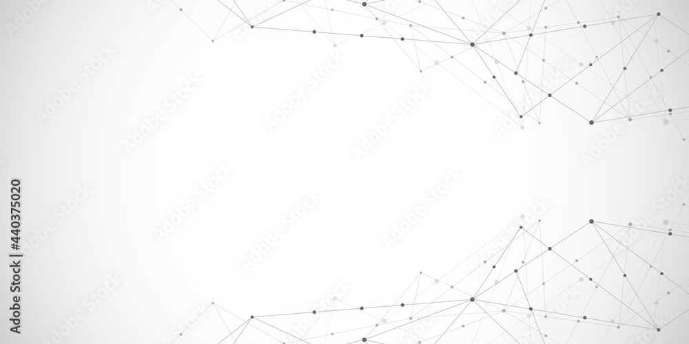 Poster abstract polygonal background with connecting dots and lines. global network connection, digital tec