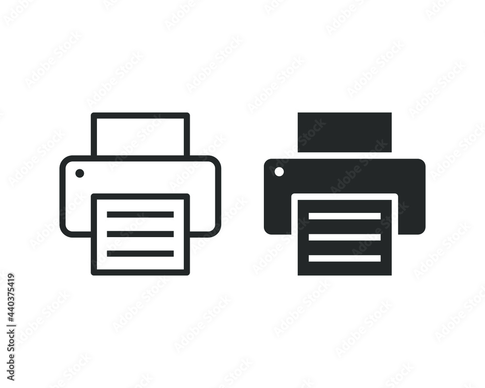 Poster printer icon. print symbol. copy machine sign. web interface and application button. vector illustra