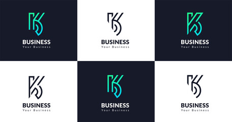 Letter initial K logo design template vector illustration Initial K letter logo design template, line concept, vector illustration