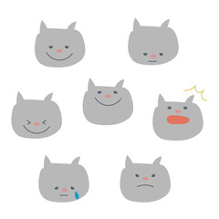 さまざまな表情のゆるいねこ