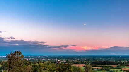 Sunset after the storm in the italian countryside