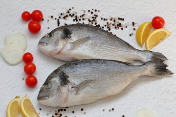 fresh fish on ice