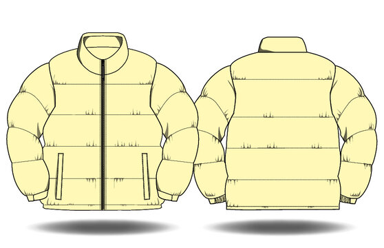 Streetwear Puffer Jacket Mockup Vector Adobe Illustrator Procreate