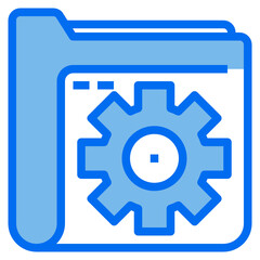 gear blue line icon