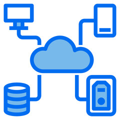 Storage media blue line icon