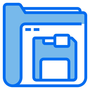 disket blue line icon