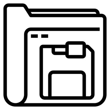 disket line icon