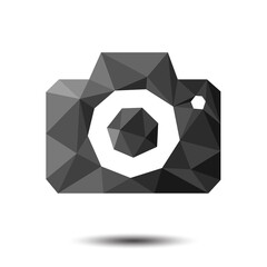 Polygon Camera Icon on white background