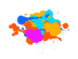 A Hippie Style Blot Made with Colorful Splashes