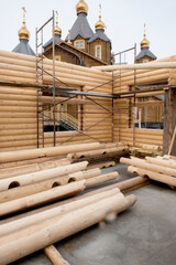 Construction of wooden house, interior