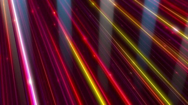 Disco glittering glowing striped flickering decoration blurred retro background as festive party card 4K UHD video animation loop