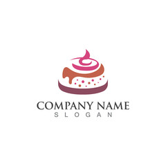 Cake and bakery sweet logo template design image concept bakery shop