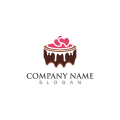 Cake and bakery sweet logo template design image concept bakery shop