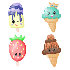Watercolor Ice cream Clip Art, Art Graphic