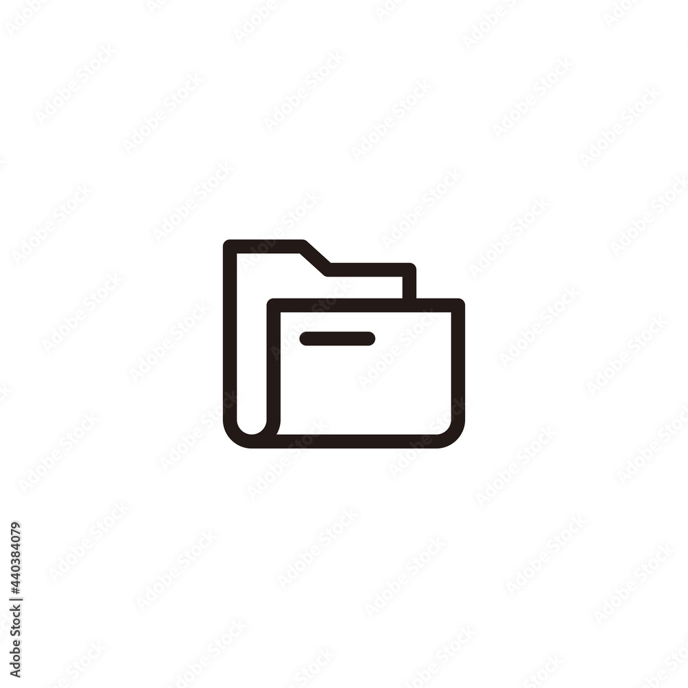 Aufkleber flat folder icon illustration design, simple folder symbol with outlined style template vector
