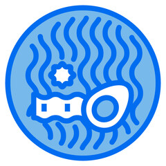 Noodles blue line icon