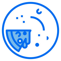 pizza blue line icon