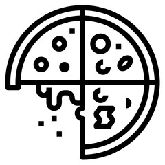 Obraz premium pizza line icon