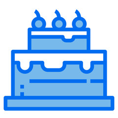 cake blue line icon