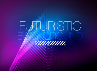 Neon color square shape lines abstract background. Shiny magic energy and motion concept, vector abstract wallpaper background