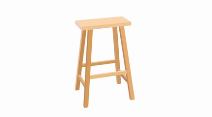 Vector Isolated Illustration of a Bar of Kitchen Wooden Stool