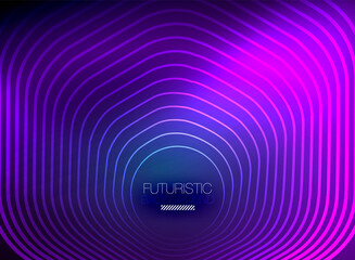 Neon color square shape lines abstract background. Shiny magic energy and motion concept, vector abstract wallpaper background