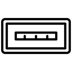 USB port outline style icon