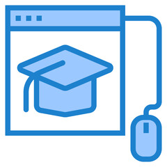 Elearning online blue style icon