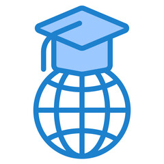 Graduate blue style icon