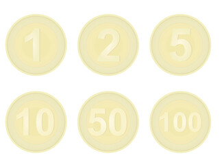 Set of coins. vector illustration
