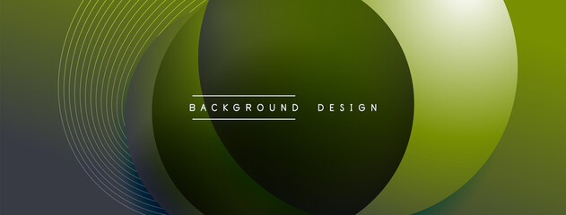 Gradient circles with shadows. Vector techno abstract background. Modern overlapping forms wallpaper background, design template