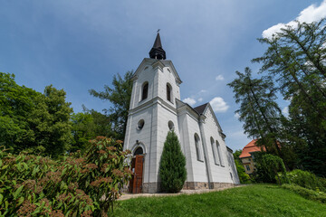 Fototapeta na wymiar Virgin Mary of Lourdes chapel in small Czech spa city Konstantinovy Lazne (Konstantinsbad) - Czech Republic - Europe