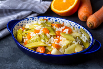 Turkish Cuisine. Leek with Olive Oil (Turkish name; Zeytinyagli Pirasa) Turkish Braised Leeks and Carrots In Olive Oil.