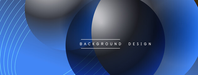 Gradient circles with shadows. Vector techno abstract background. Modern overlapping forms wallpaper background, design template