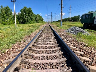 railroad tracks in the countryside
