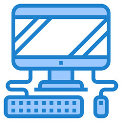 Computer blue style icon