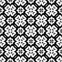  seamless floral pattern background.Geometric ornament for wallpapers and backgrounds. Black and white pattern. 
