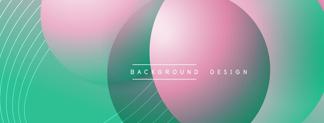 Gradient circles with shadows. Vector techno abstract background. Modern overlapping forms wallpaper background, design template