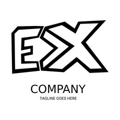 Very cool ex letter logo design, for companies, t-shirts, and so on. Simple ex letter logo design.