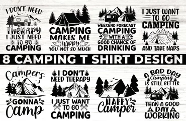 Foto op Plexiglas camping bundle t shirt design  © MD