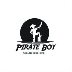 Pirate Boy Captain logo vector exclusive logo design inspiration