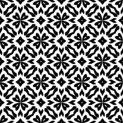  seamless floral pattern background.Geometric ornament for wallpapers and backgrounds. Black and white pattern. 